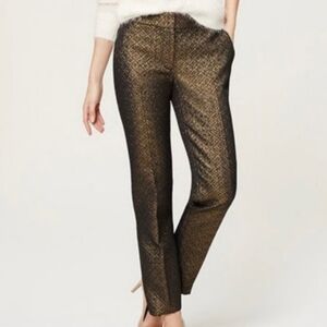 LOFT Gold and Black Cropped Pants